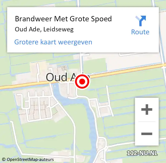 Locatie op kaart van de 112 melding: Brandweer Met Grote Spoed Naar Oud Ade, Leidseweg op 28 juli 2021 19:08