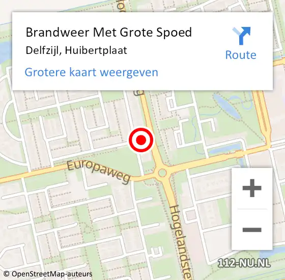 Locatie op kaart van de 112 melding: Brandweer Met Grote Spoed Naar Delfzijl, Huibertplaat op 28 juli 2021 20:01