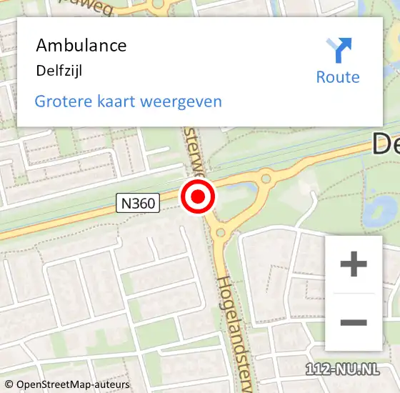 Locatie op kaart van de 112 melding: Ambulance Delfzijl op 28 juli 2021 20:01