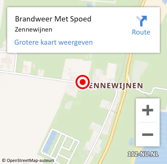 Locatie op kaart van de 112 melding: Brandweer Met Spoed Naar Zennewijnen op 28 juli 2021 20:11