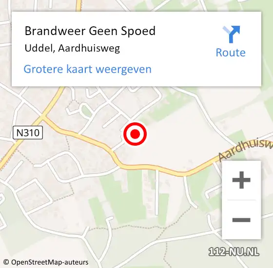 Locatie op kaart van de 112 melding: Brandweer Geen Spoed Naar Uddel, Aardhuisweg op 28 juli 2021 21:27