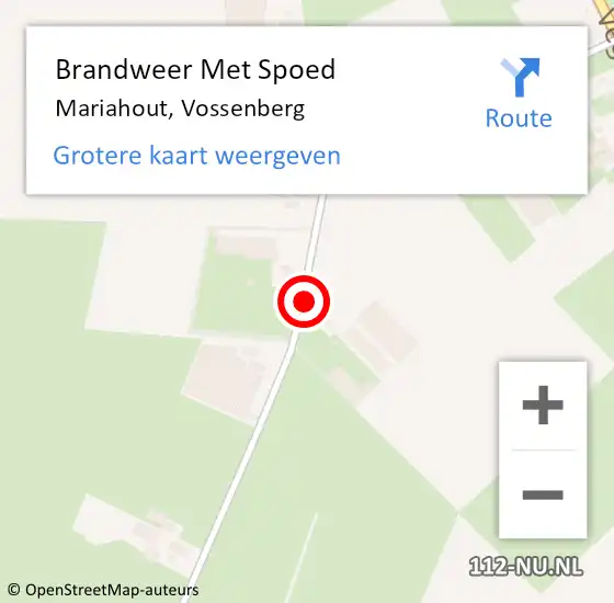 Locatie op kaart van de 112 melding: Brandweer Met Spoed Naar Mariahout, Vossenberg op 28 juli 2021 21:41