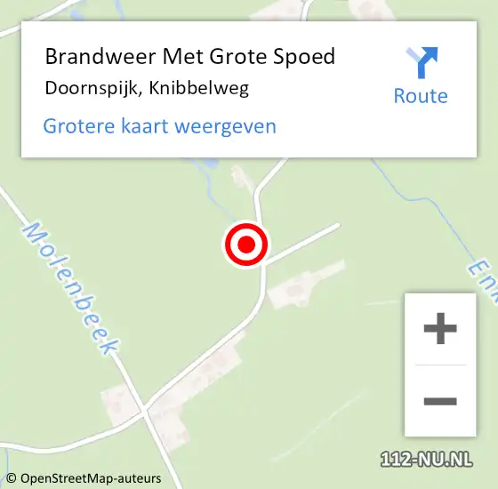 Locatie op kaart van de 112 melding: Brandweer Met Grote Spoed Naar Doornspijk, Knibbelweg op 28 juli 2021 22:13