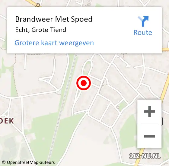 Locatie op kaart van de 112 melding: Brandweer Met Spoed Naar Echt, Grote Tiend op 29 juli 2021 03:09