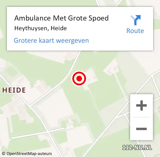 Locatie op kaart van de 112 melding: Ambulance Met Grote Spoed Naar Heythuysen, Heide op 29 juli 2021 03:26