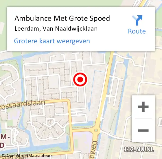 Locatie op kaart van de 112 melding: Ambulance Met Grote Spoed Naar Leerdam, Van Naaldwijcklaan op 29 juli 2021 05:45
