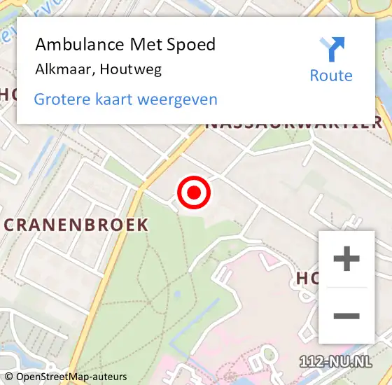 Locatie op kaart van de 112 melding: Ambulance Met Spoed Naar Alkmaar, Houtweg op 29 juli 2021 05:58