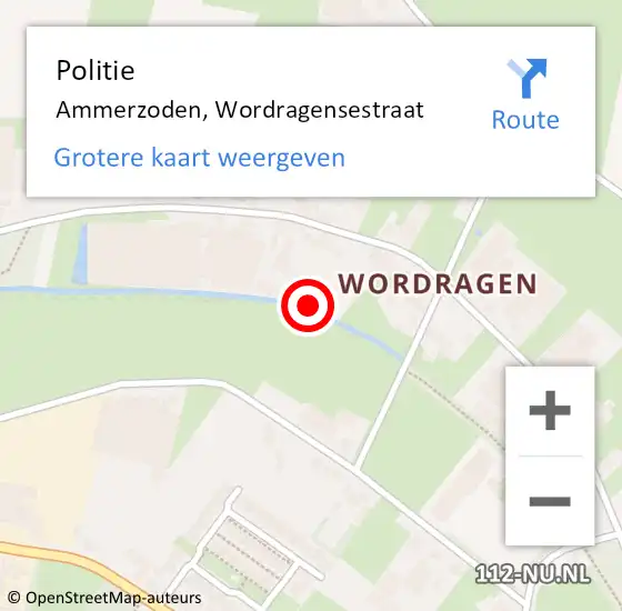 Locatie op kaart van de 112 melding: Politie Ammerzoden, Wordragensestraat op 29 juli 2021 07:59