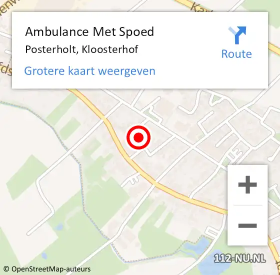 Locatie op kaart van de 112 melding: Ambulance Met Spoed Naar Posterholt, Kloosterhof op 29 juli 2021 08:02