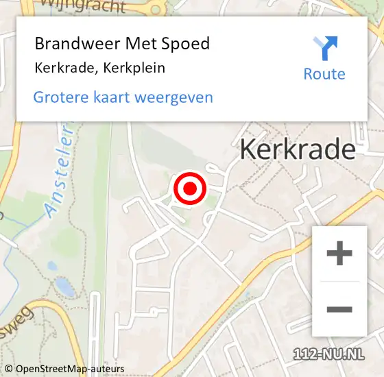 Locatie op kaart van de 112 melding: Brandweer Met Spoed Naar Kerkrade, Kerkplein op 29 juli 2021 08:41