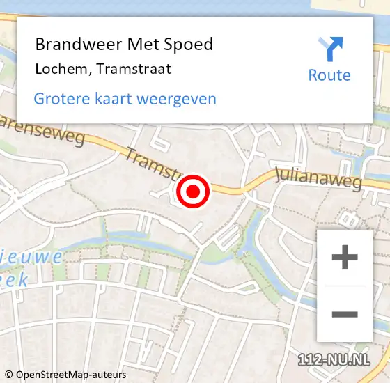 Locatie op kaart van de 112 melding: Brandweer Met Spoed Naar Lochem, Tramstraat op 29 juli 2021 10:20