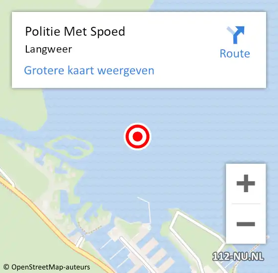 Locatie op kaart van de 112 melding: Politie Met Spoed Naar Langweer op 29 juli 2021 11:13