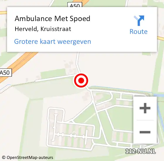 Locatie op kaart van de 112 melding: Ambulance Met Spoed Naar Herveld, Kruisstraat op 29 juli 2021 11:31