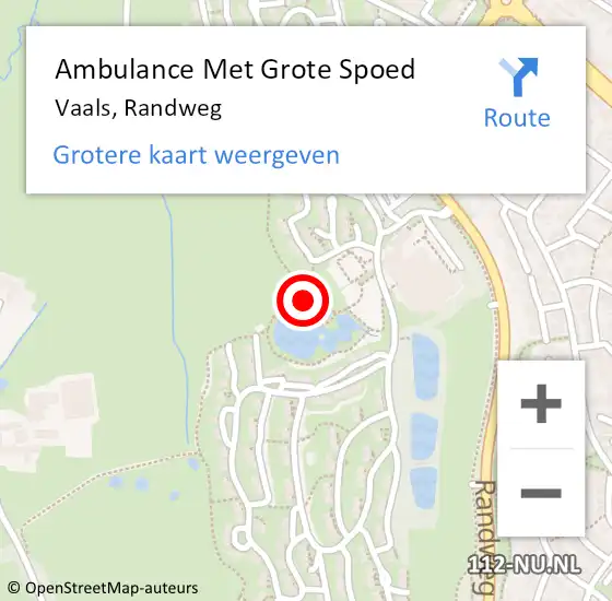 Locatie op kaart van de 112 melding: Ambulance Met Grote Spoed Naar Vaals, Randweg op 29 juli 2021 12:18