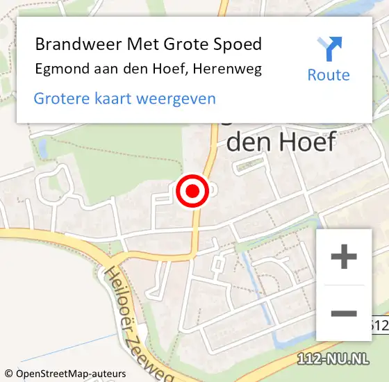 Locatie op kaart van de 112 melding: Brandweer Met Grote Spoed Naar Egmond aan den Hoef, Herenweg op 29 juli 2021 12:25