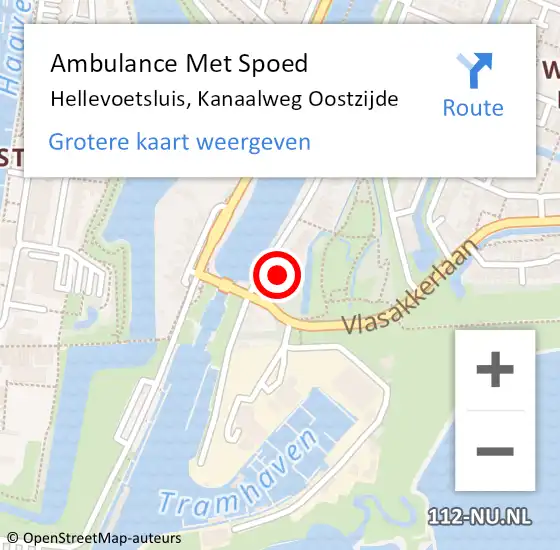 Locatie op kaart van de 112 melding: Ambulance Met Spoed Naar Hellevoetsluis, Kanaalweg Oostzijde op 29 juli 2021 12:44