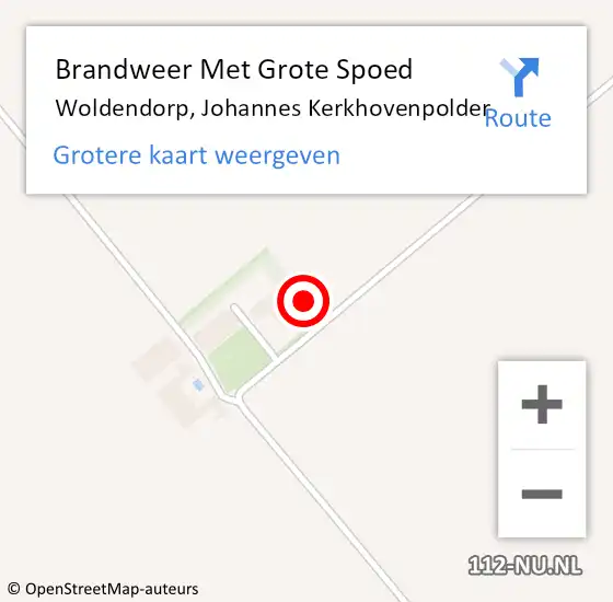 Locatie op kaart van de 112 melding: Brandweer Met Grote Spoed Naar Woldendorp, Johannes Kerkhovenpolder op 29 juli 2021 12:52