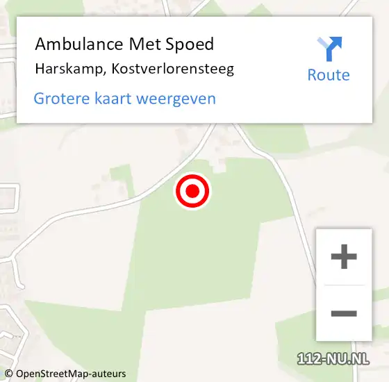 Locatie op kaart van de 112 melding: Ambulance Met Spoed Naar Harskamp, Kostverlorensteeg op 29 juli 2021 13:16