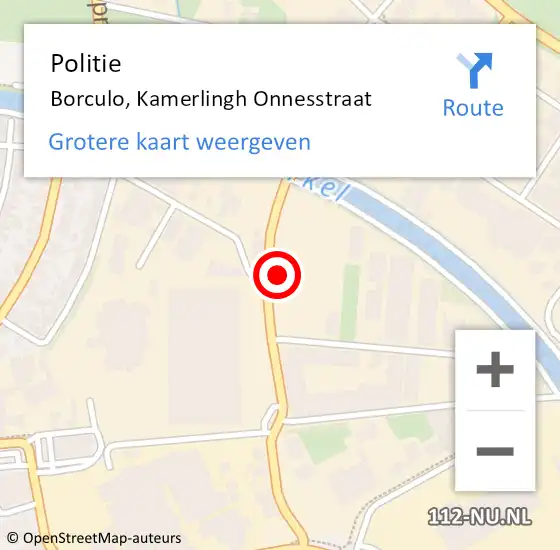 Locatie op kaart van de 112 melding: Politie Borculo, Kamerlingh Onnesstraat op 29 juli 2021 13:20