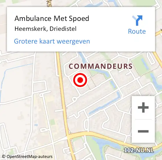 Locatie op kaart van de 112 melding: Ambulance Met Spoed Naar Heemskerk, Driedistel op 29 juli 2021 13:34