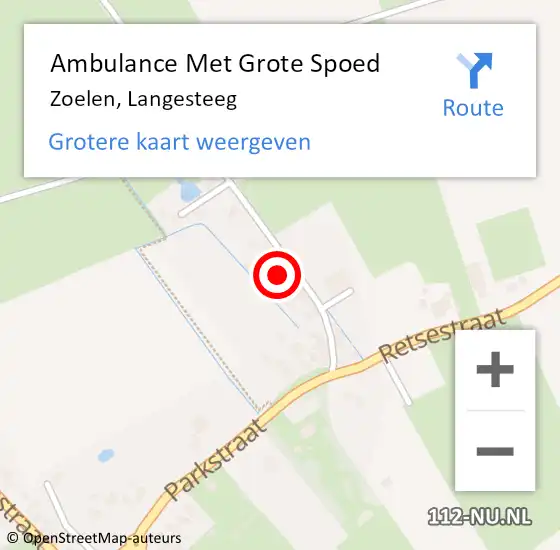 Locatie op kaart van de 112 melding: Ambulance Met Grote Spoed Naar Zoelen, Langesteeg op 29 juli 2021 13:35