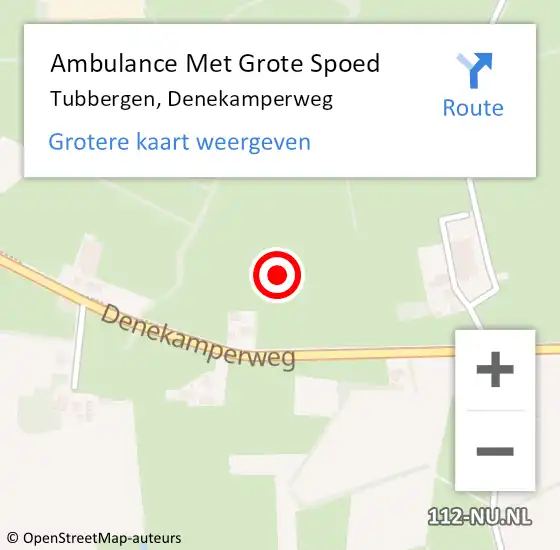 Locatie op kaart van de 112 melding: Ambulance Met Grote Spoed Naar Tubbergen, Denekamperweg op 29 juli 2021 13:57