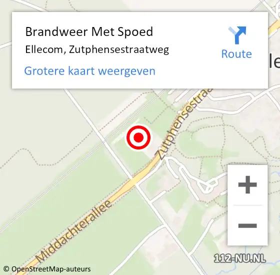 Locatie op kaart van de 112 melding: Brandweer Met Spoed Naar Ellecom, Zutphensestraatweg op 29 juli 2021 14:04