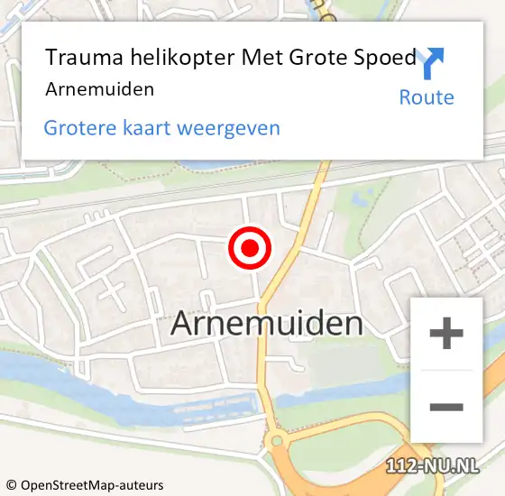 Locatie op kaart van de 112 melding: Trauma helikopter Met Grote Spoed Naar Arnemuiden op 29 juli 2021 14:17