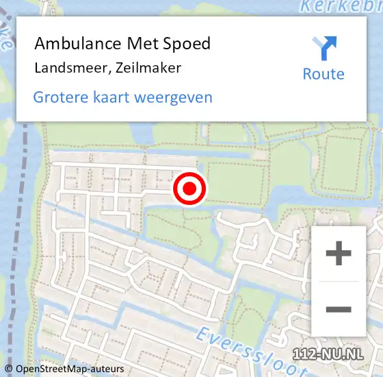 Locatie op kaart van de 112 melding: Ambulance Met Spoed Naar Landsmeer, Zeilmaker op 29 juli 2021 14:53