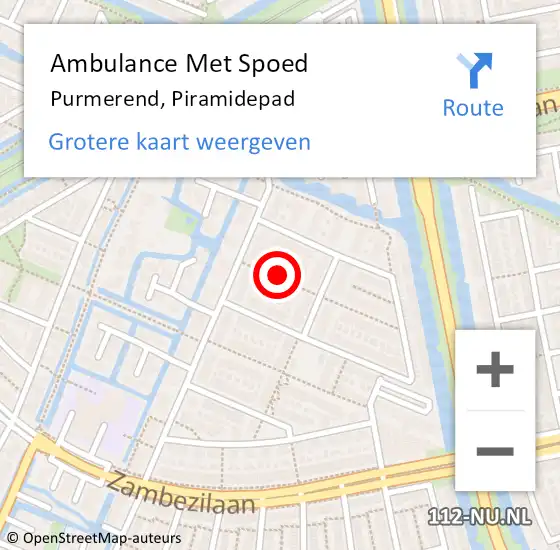 Locatie op kaart van de 112 melding: Ambulance Met Spoed Naar Purmerend, Piramidepad op 29 juli 2021 15:00