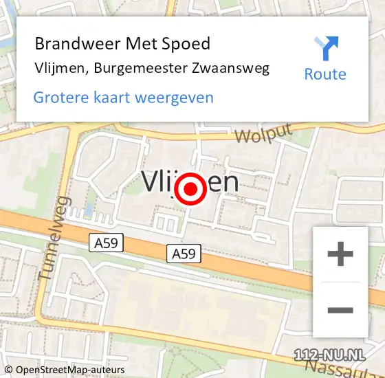 Locatie op kaart van de 112 melding: Brandweer Met Spoed Naar Vlijmen, Burgemeester Zwaansweg op 29 juli 2021 15:06