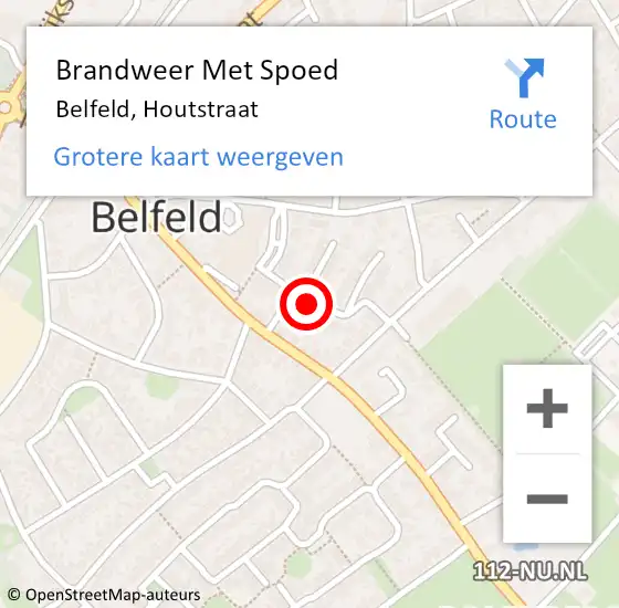 Locatie op kaart van de 112 melding: Brandweer Met Spoed Naar Belfeld, Houtstraat op 29 juli 2021 15:07