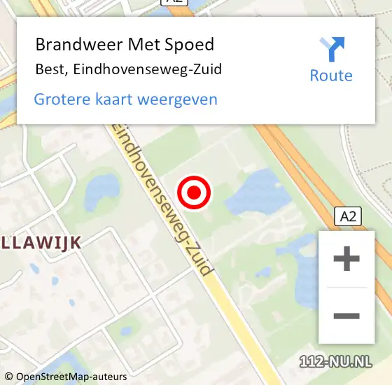 Locatie op kaart van de 112 melding: Brandweer Met Spoed Naar Best, Eindhovenseweg-Zuid op 29 juli 2021 15:40