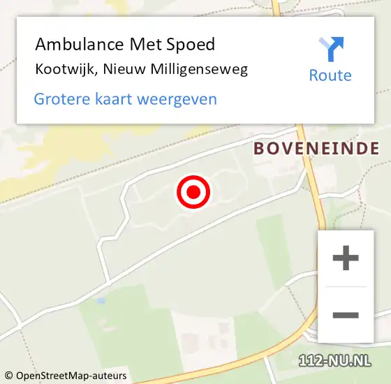 Locatie op kaart van de 112 melding: Ambulance Met Spoed Naar Kootwijk, Nieuw Milligenseweg op 29 juli 2021 15:50