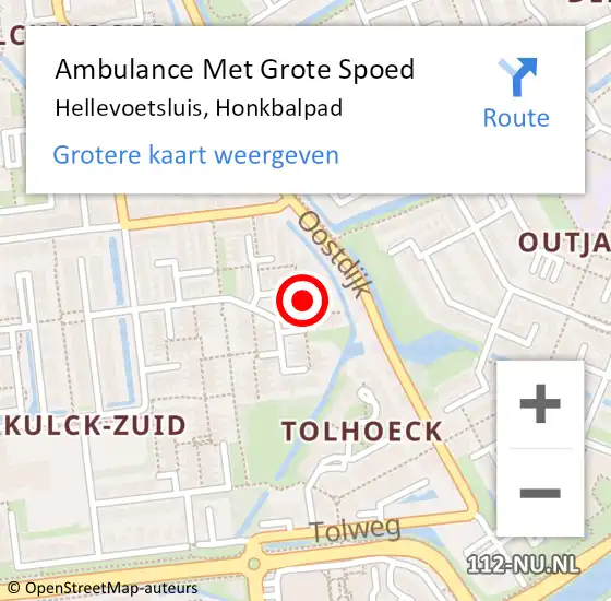 Locatie op kaart van de 112 melding: Ambulance Met Grote Spoed Naar Hellevoetsluis, Honkbalpad op 29 juli 2021 15:54