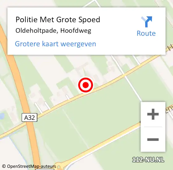 Locatie op kaart van de 112 melding: Politie Met Grote Spoed Naar Oldeholtpade, Hoofdweg op 29 juli 2021 16:01