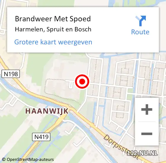 Locatie op kaart van de 112 melding: Brandweer Met Spoed Naar Harmelen, Spruit en Bosch op 29 juli 2021 16:09