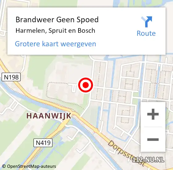 Locatie op kaart van de 112 melding: Brandweer Geen Spoed Naar Harmelen, Spruit en Bosch op 29 juli 2021 16:09