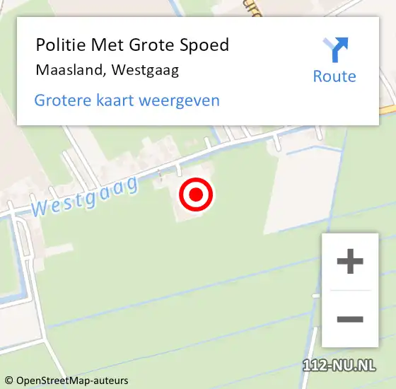 Locatie op kaart van de 112 melding: Politie Met Grote Spoed Naar Maasland, Westgaag op 29 juli 2021 16:17