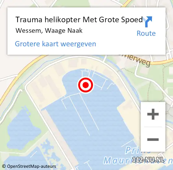 Locatie op kaart van de 112 melding: Trauma helikopter Met Grote Spoed Naar Wessem, Waage Naak op 29 juli 2021 16:32