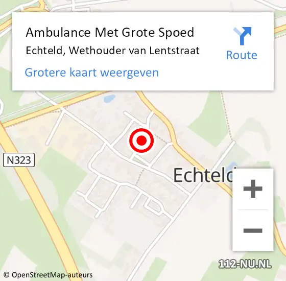 Locatie op kaart van de 112 melding: Ambulance Met Grote Spoed Naar Echteld, Wethouder van Lentstraat op 29 juli 2021 16:42