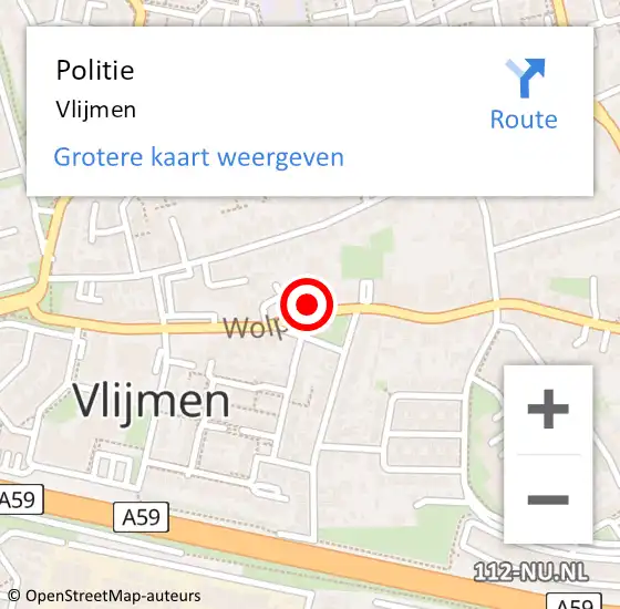 Locatie op kaart van de 112 melding: Politie Vlijmen op 29 juli 2021 17:12