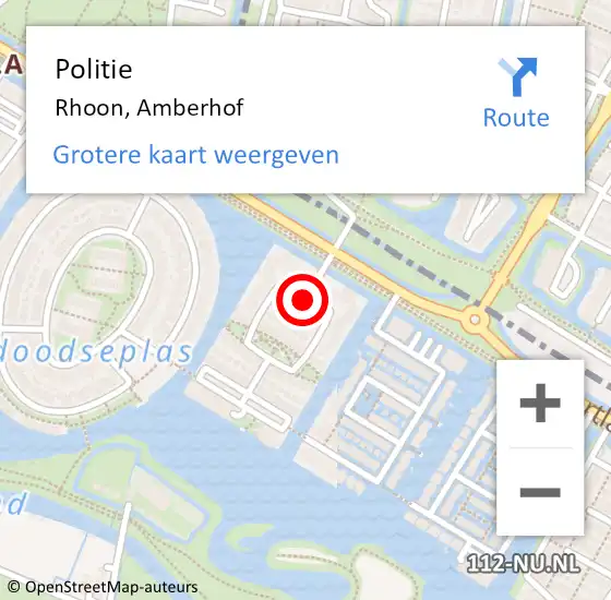 Locatie op kaart van de 112 melding: Politie Rhoon, Amberhof op 29 juli 2021 17:24