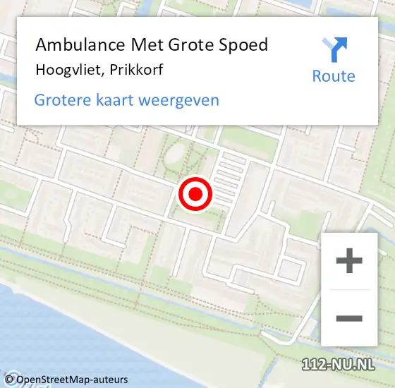 Locatie op kaart van de 112 melding: Ambulance Met Grote Spoed Naar Hoogvliet, Prikkorf op 29 juli 2021 17:54