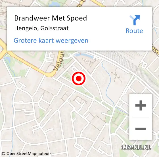 Locatie op kaart van de 112 melding: Brandweer Met Spoed Naar Hengelo, Golsstraat op 29 juli 2021 18:18