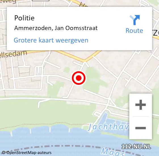 Locatie op kaart van de 112 melding: Politie Ammerzoden, Jan Oomsstraat op 29 juli 2021 18:34