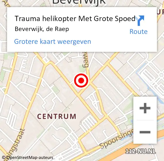 Locatie op kaart van de 112 melding: Trauma helikopter Met Grote Spoed Naar Beverwijk, de Raep op 29 juli 2021 18:40