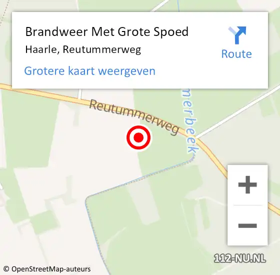 Locatie op kaart van de 112 melding: Brandweer Met Grote Spoed Naar Haarle, Reutummerweg op 29 juli 2021 18:41