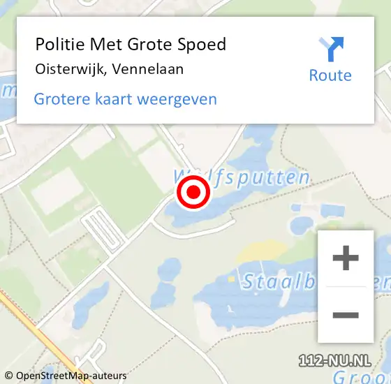 Locatie op kaart van de 112 melding: Politie Met Grote Spoed Naar Oisterwijk, Vennelaan op 29 juli 2021 19:16