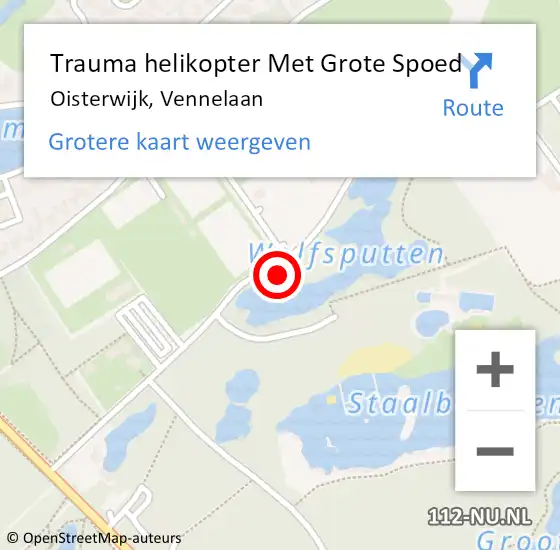 Locatie op kaart van de 112 melding: Trauma helikopter Met Grote Spoed Naar Oisterwijk, Vennelaan op 29 juli 2021 19:16